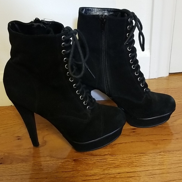 Steve Madden Seanna suede laced zip up heels - Picture 5 of 9